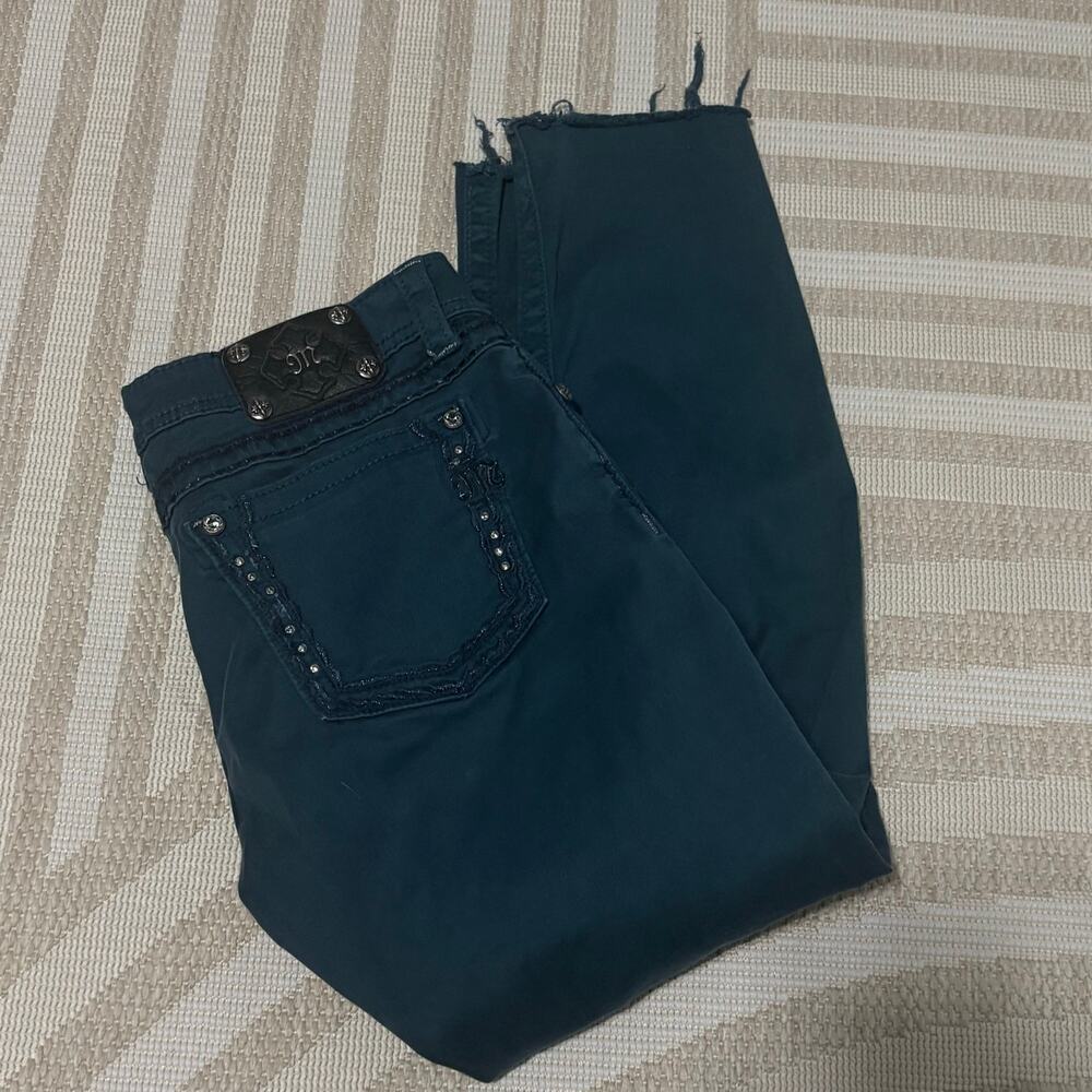 Y2K Miss Me Emerald Dark Green 32 Skinny Grunge Jeans